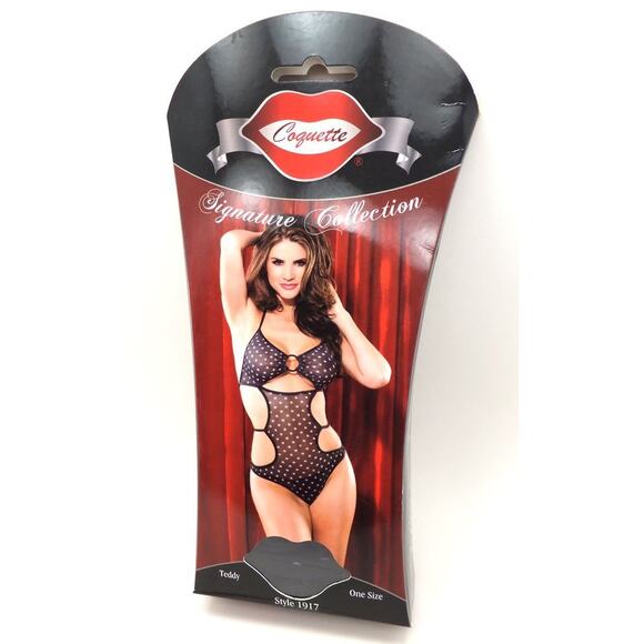 SEXY POLKA DOT TEDDY G STRING LINGERIE COSTUME VALENTINES DAY NEW - Picture 3 of 4